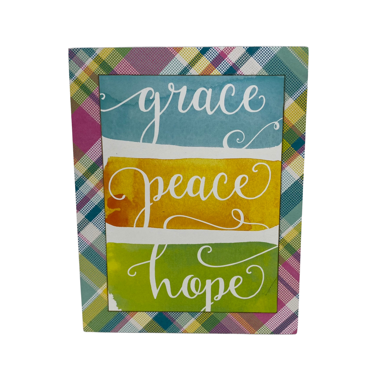 AGD Easter Decor - Grace Peace Hope Cross Reversible Block Sign
