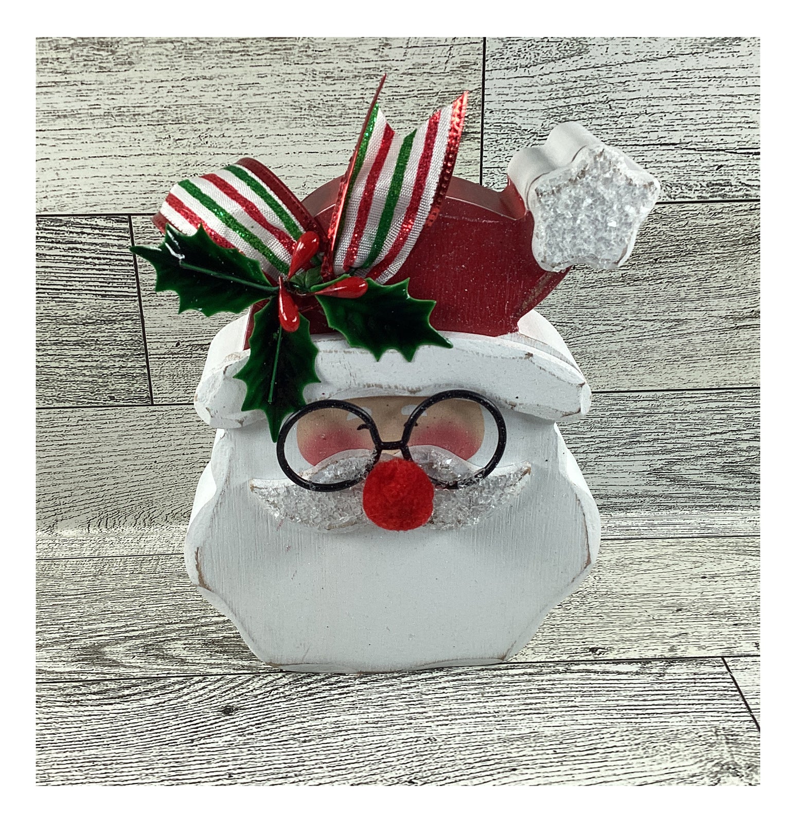 AGD Christmas Decor - Chunky Ho Ho Ho Santa Tier Tray 2pc Set