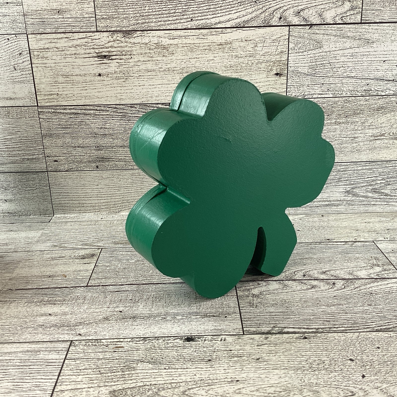 AGD St Patrick Decor -  Shamrock Chunky Wood Shaker Sitter 2pc