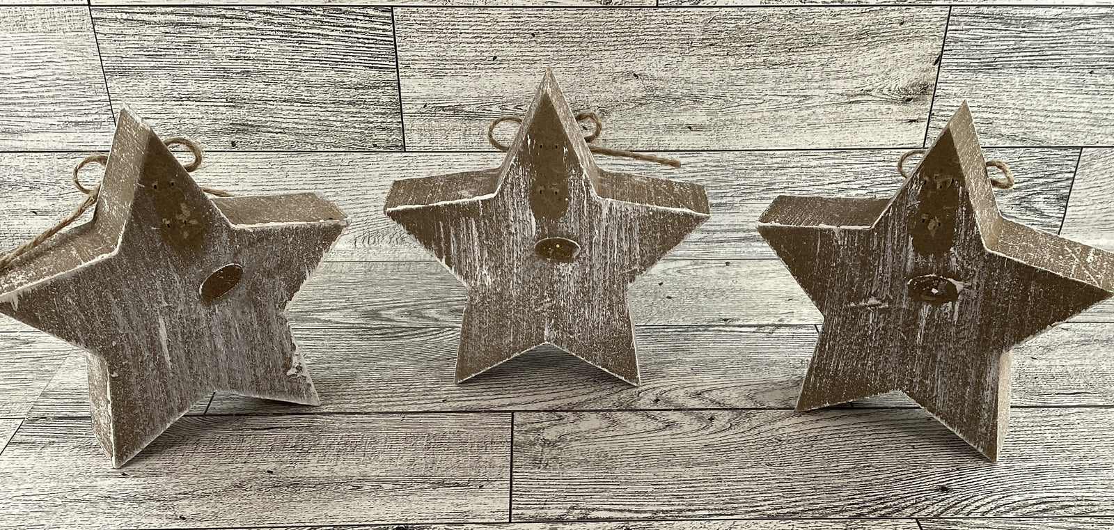 AGD Patriotic Decor - Faith Freedom Weathered Prim Stars Tier Tray 3pc