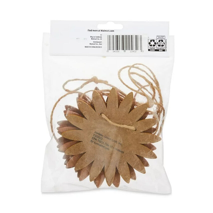 WM Fall Decor  – Farmhouse Harvest Wood Sunflower Garland  6ft.