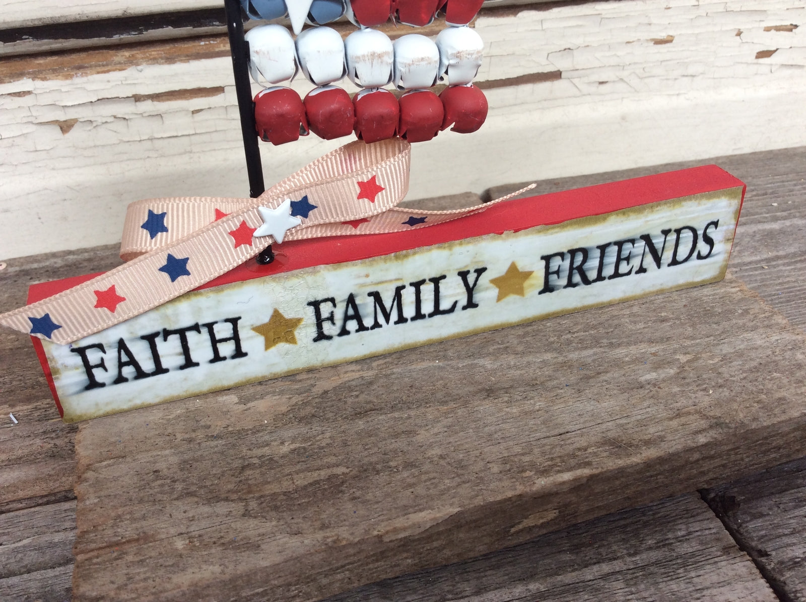 AGD Patriotic Decor - Prim Faith Family Friends Mini Block