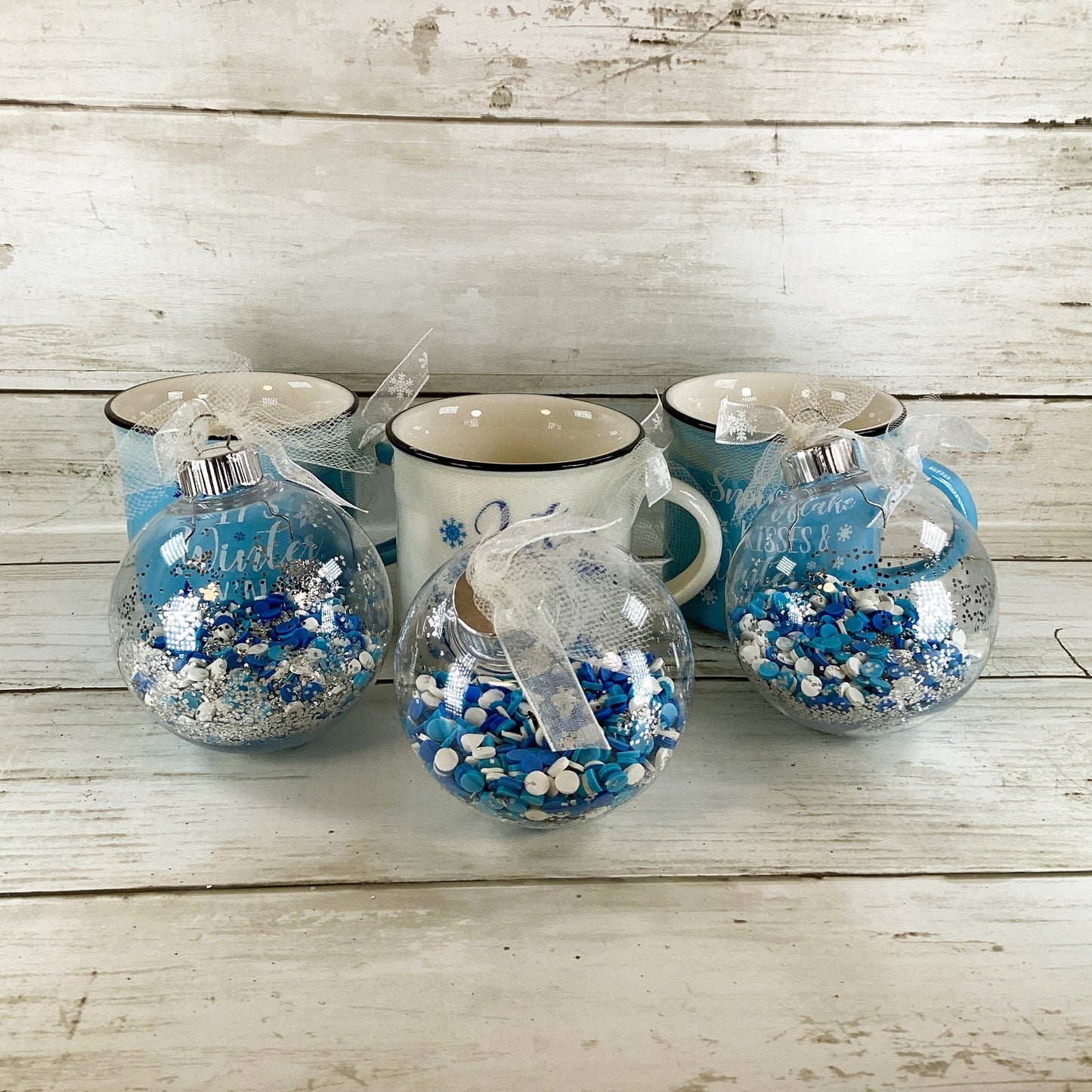 AGD Christmas Decor - Winter Snow Theme Espresso Cup Shaker 3pc Set