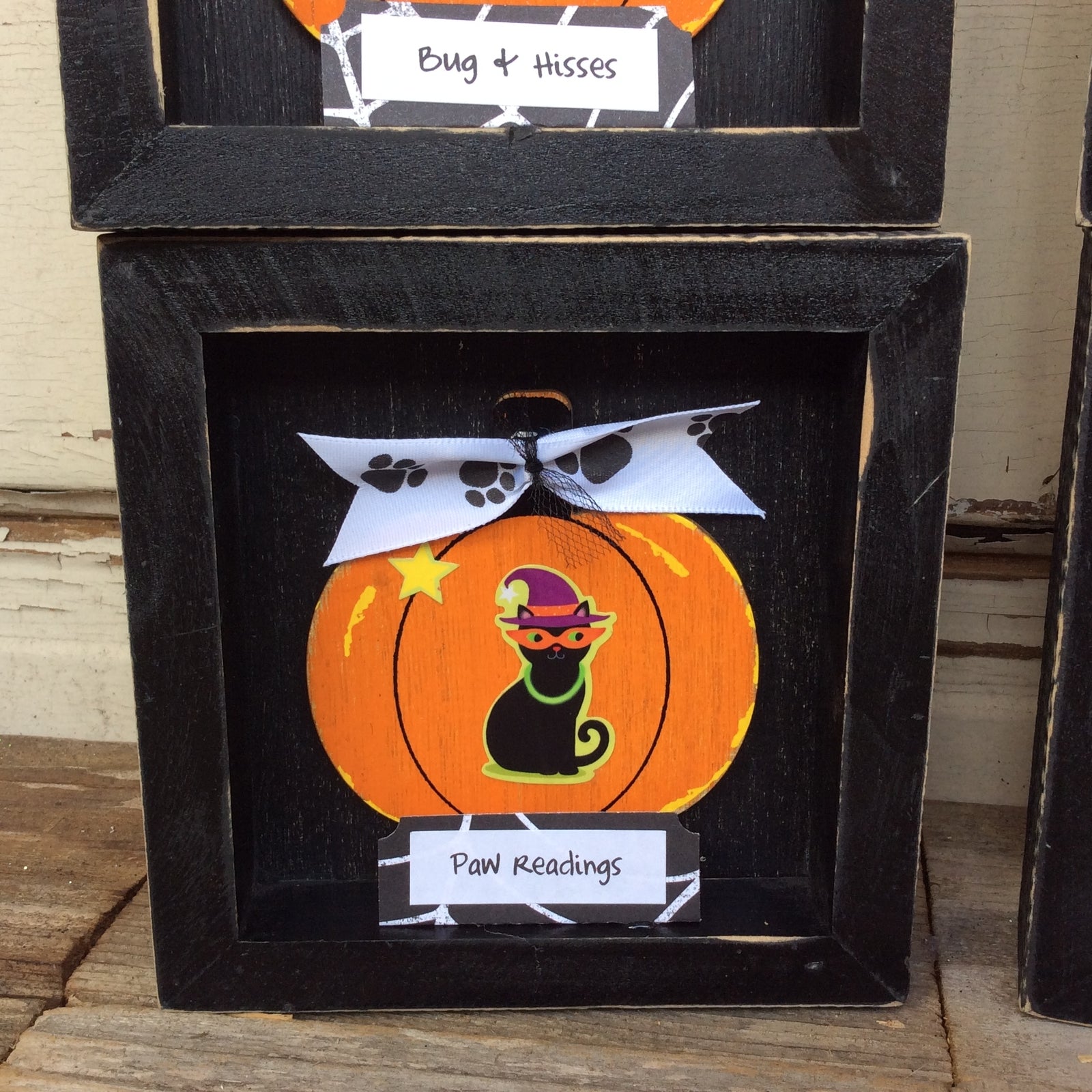 AGD Halloween Decor - Funny Cat Sayings Box Signs 4pc.