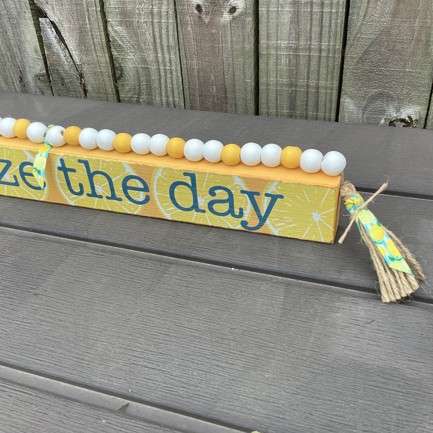 AGD Spring Decor -Summer Lemon Squeeze The Day Long Sign