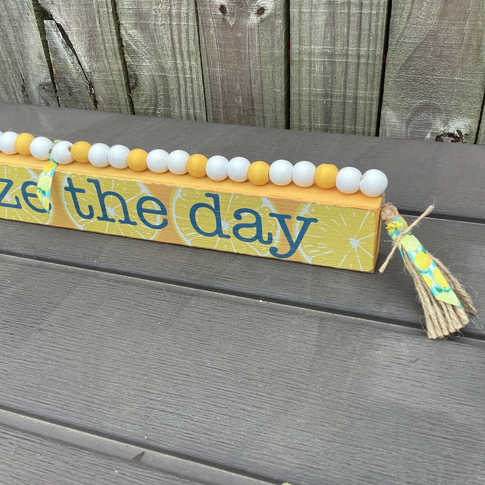 AGD Spring Decor -Summer Lemon Squeeze The Day Long Sign
