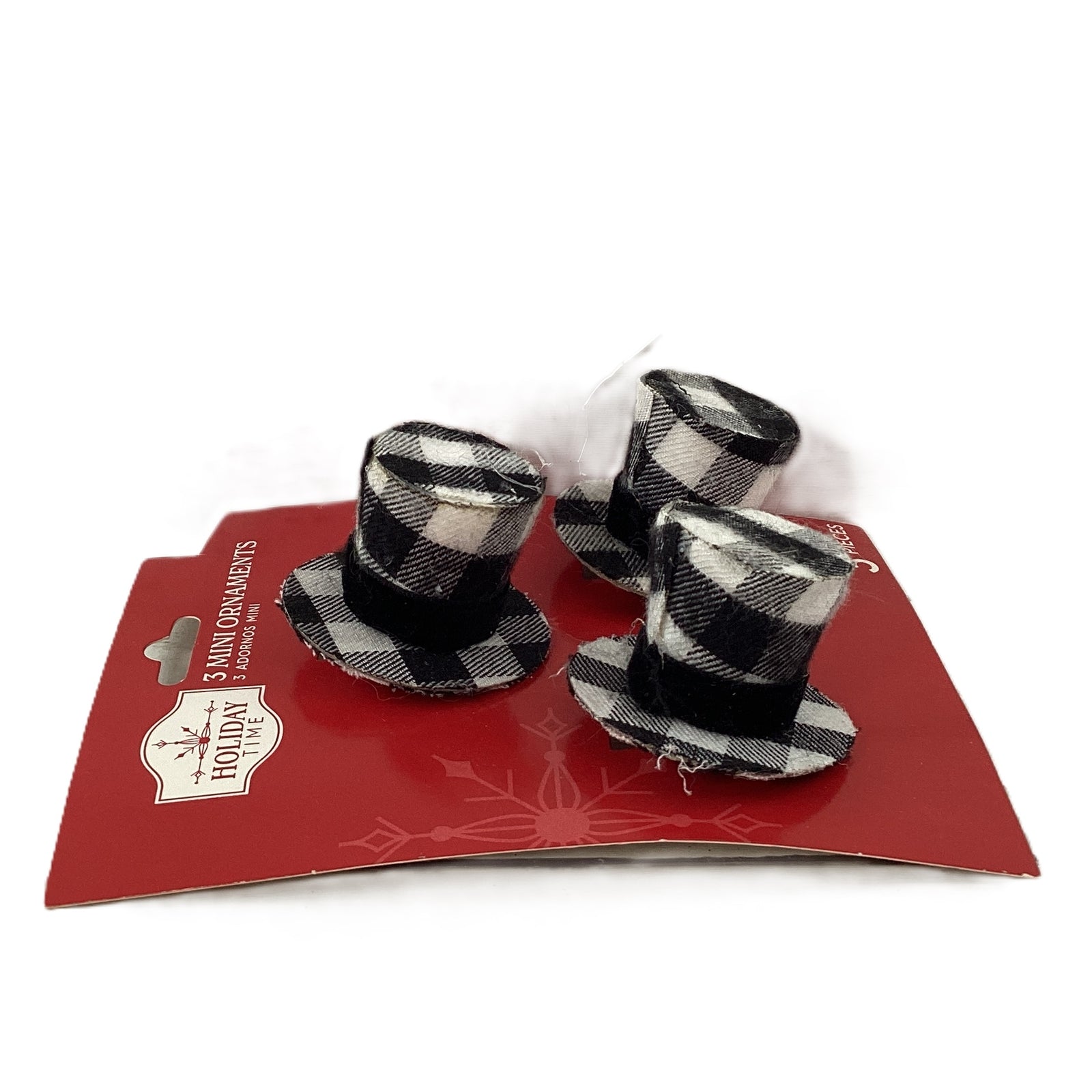 WM Christmas Decor - Miniature Tree Snowman Hat Ornaments 3pc Set