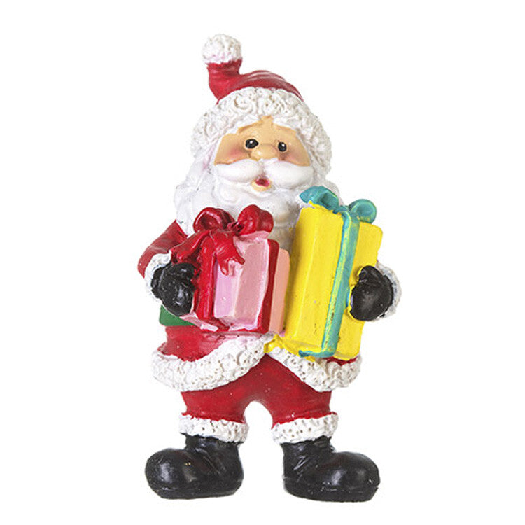 Darice Christmas Decor - Miniature Resin Santa Claus And Gifts