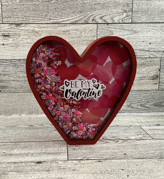 AGD  Valentines Decor - Be Mine Valentine Heart Chunky Wood Shaker