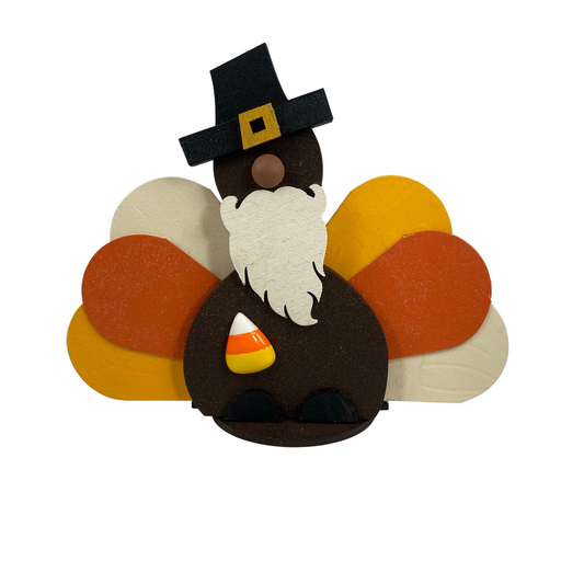 AGD Fall Decor - Candy Corn Turkey Gnome Sitter