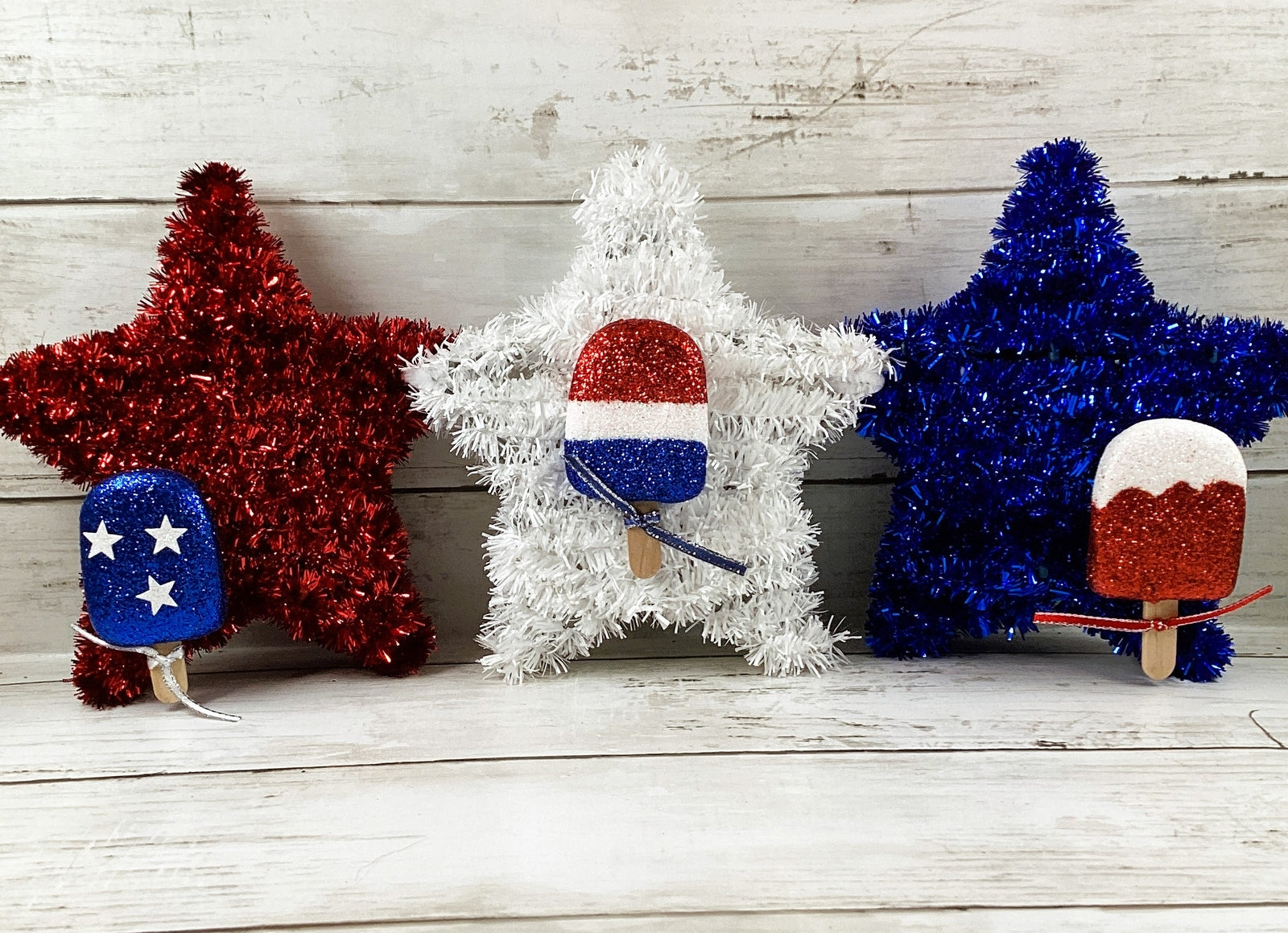 AGD Patriotic Decor -Sweet Freedom Popsicle Tinsel Stars Party Display