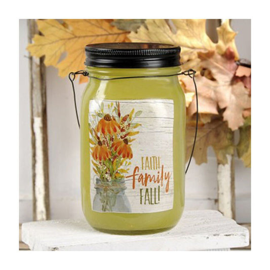 Blossom Bucket Fall Decor - Family Faith Fall LED Lighted Jar