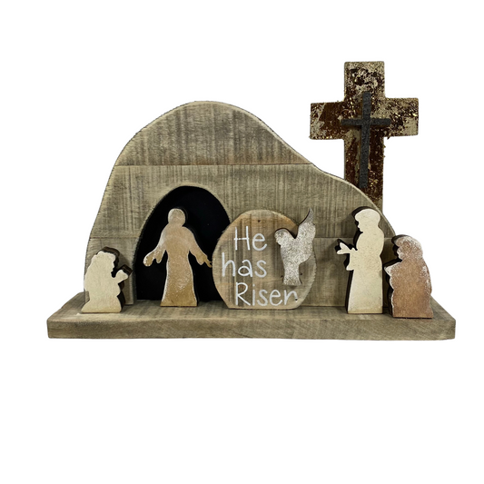AGD Easter Decor - Wood Resurrection Tomb Scene