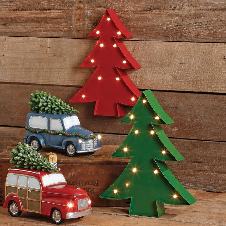 Raz Christmas Decor - Metal Green Metal Marquee 13 inch Tree