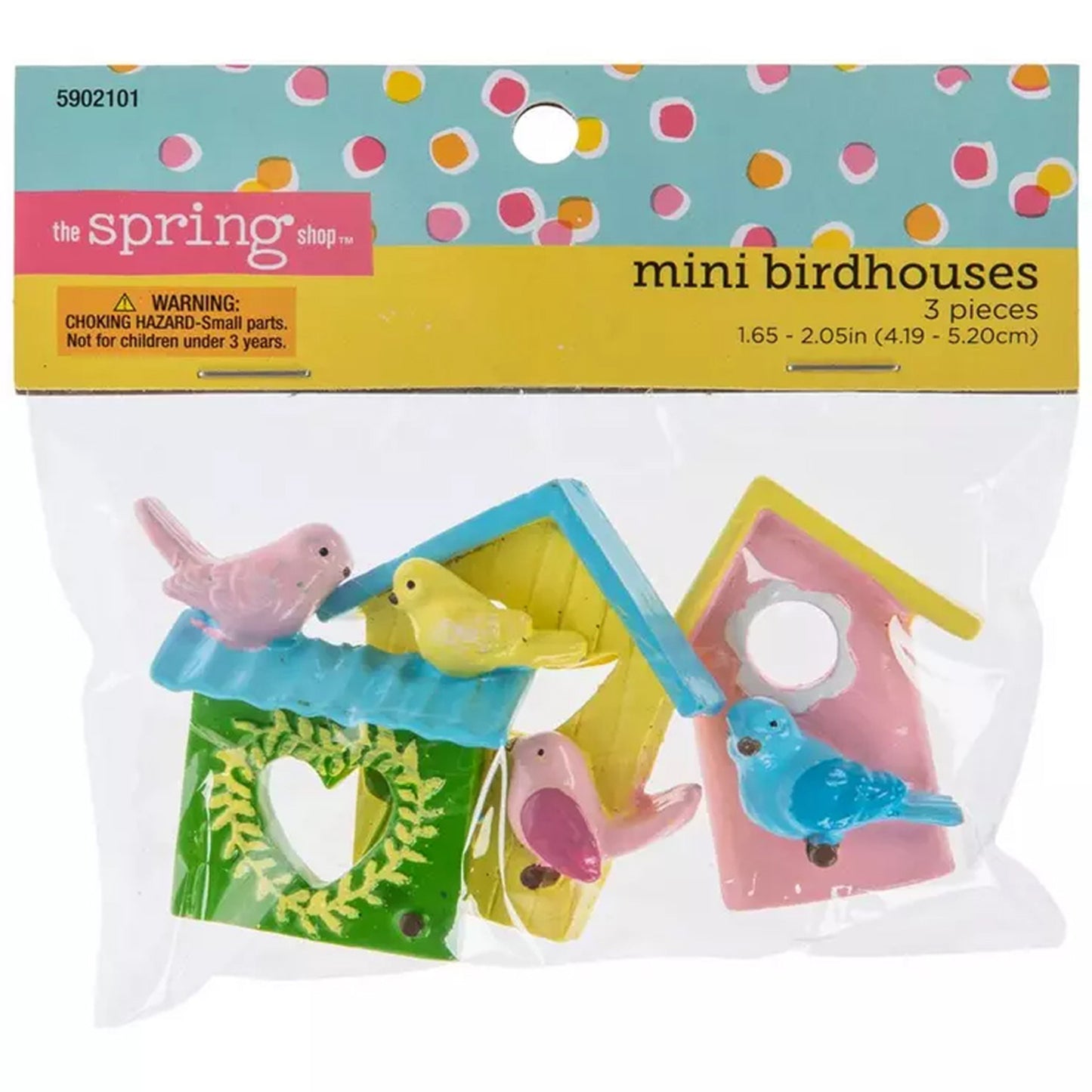 HL Craft Decor - Miniature Mini Small Pastel Resin Birdhouses 3pc Set