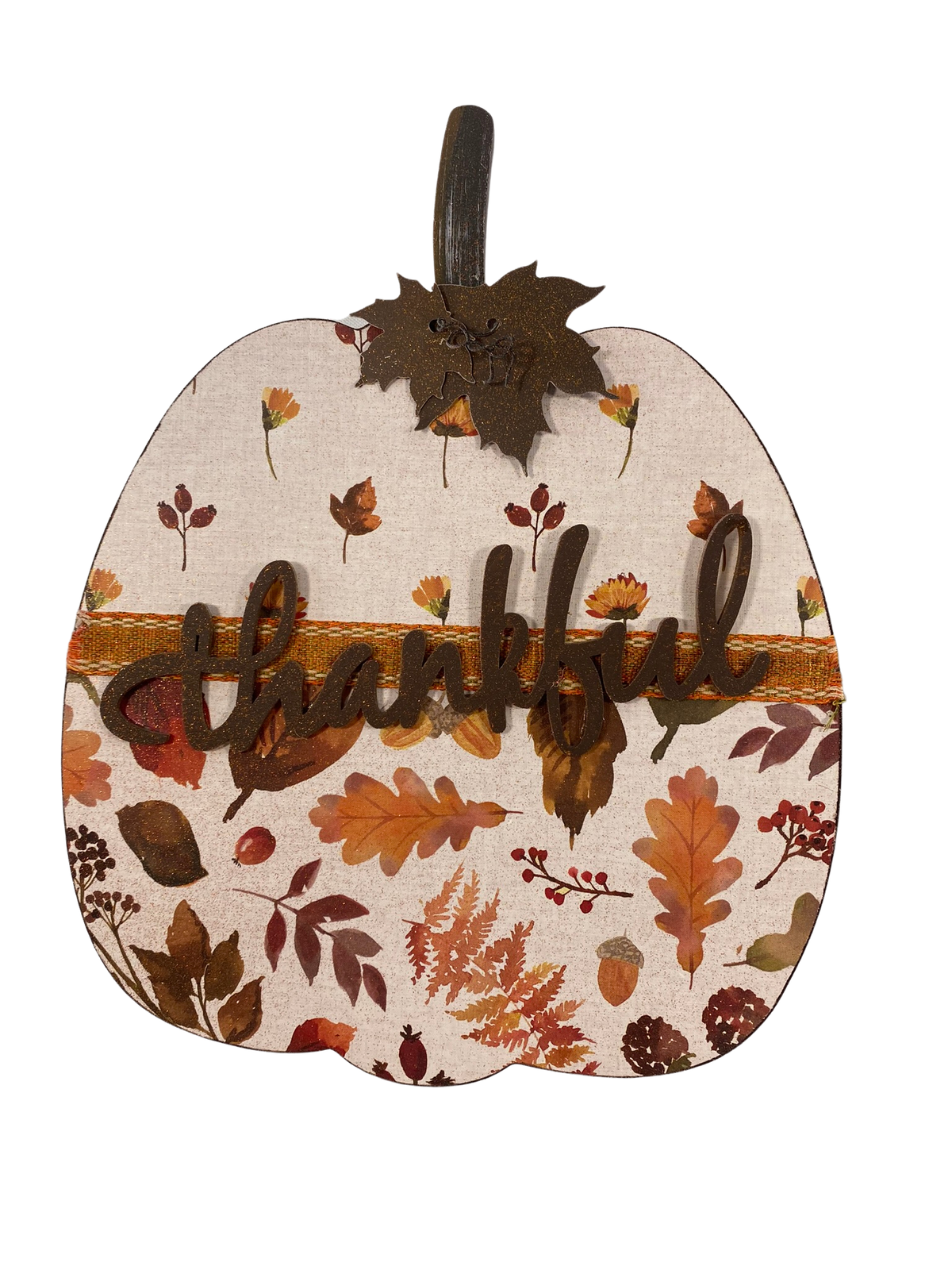 AGD Fall Decor - Thankful Blessed Easel-back Pumpkin Tabletop 2pc Set