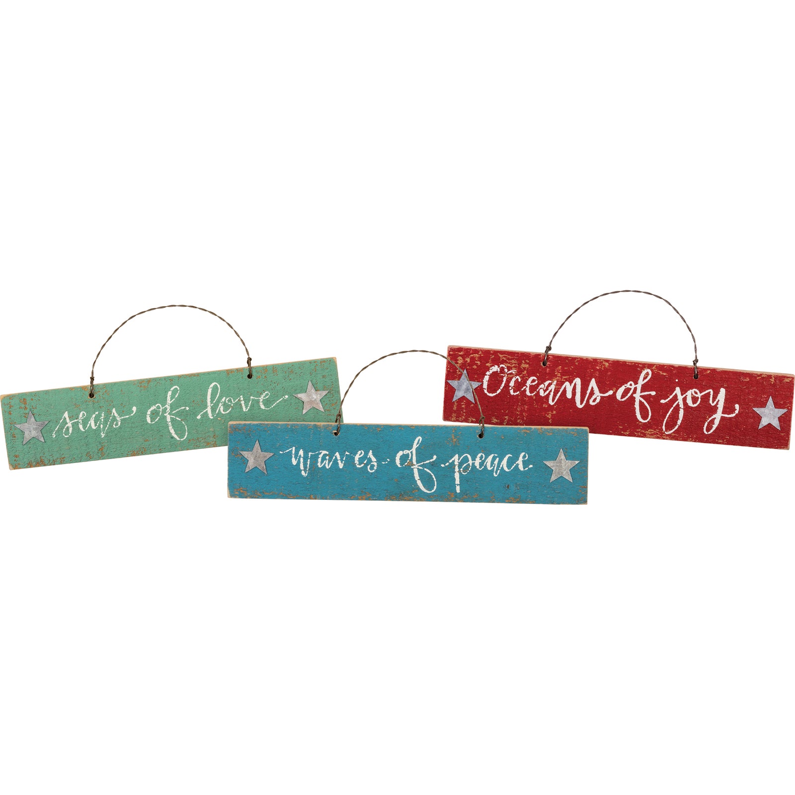 PBK Christmas Decor - Seas Oceans Waves Beach Theme Ornaments 3pc