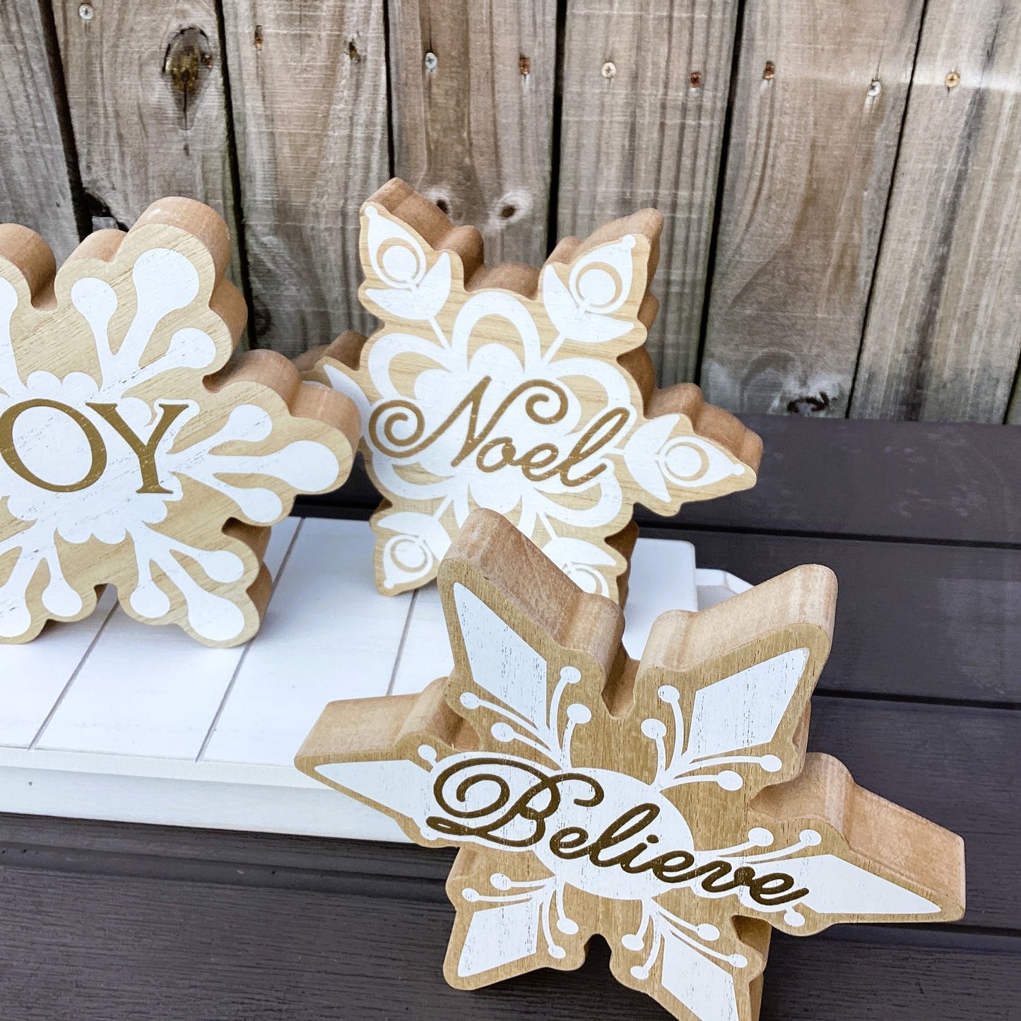 AGD Christmas Decor - Snowflakes on Sled Mantle Centerpiece 24inch