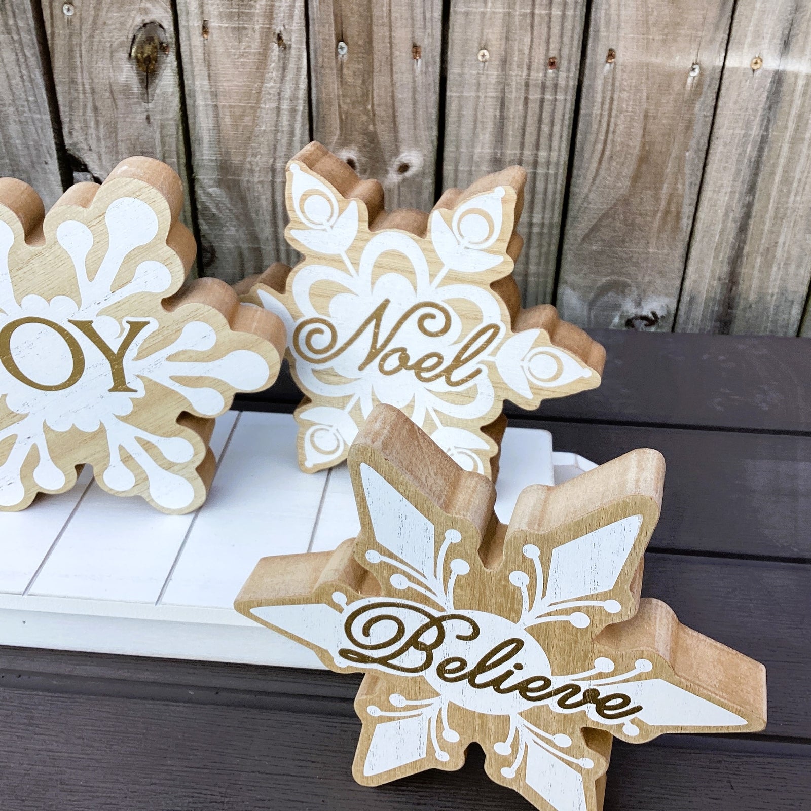 AGD Christmas Decor - Snowflakes on Sled Mantle Centerpiece 24inch