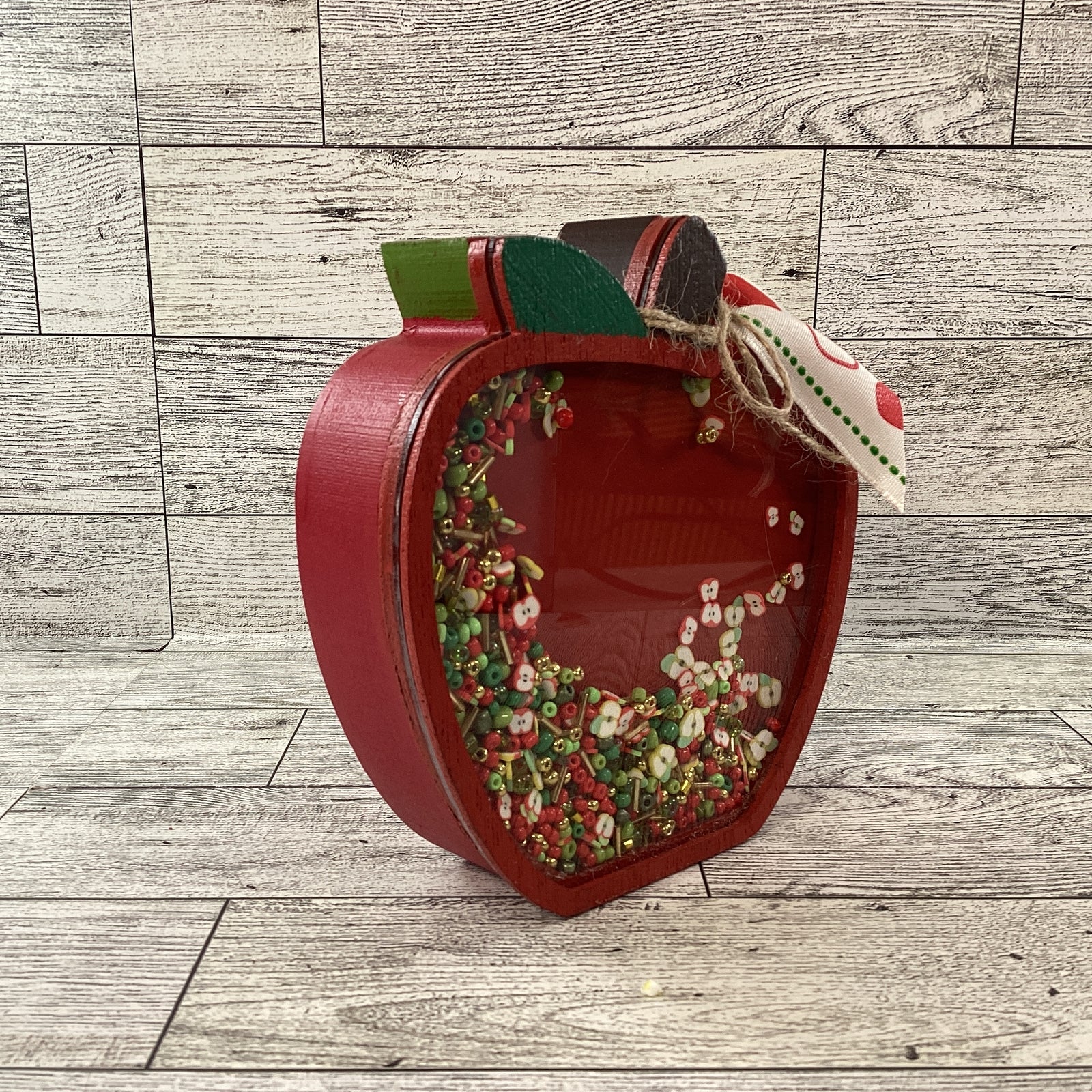 AGD Fall Decor - Teacher Harvest Apple Fall Chunky Wood Shaker Sitter