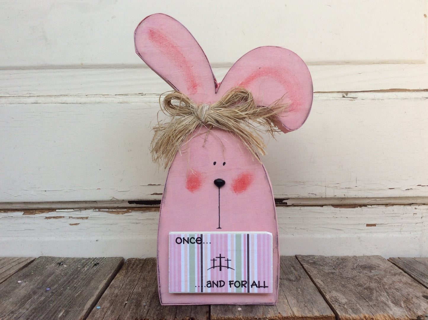 AGD Easter Decor – Once and For All Pink Bunny Tabletop Decor