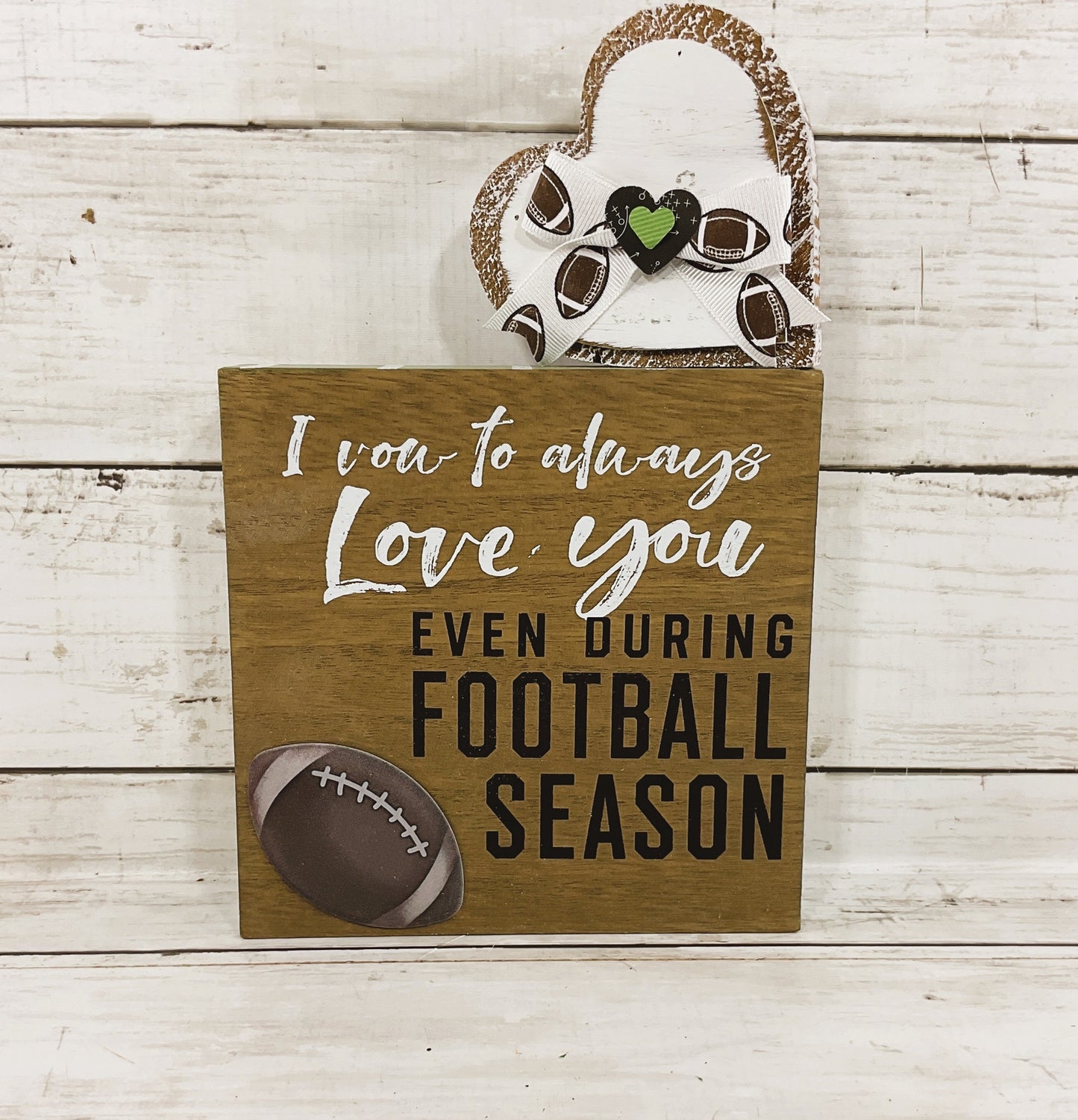 AGD Fall Decor - Wood Love Football Season Theme Decor 2pc