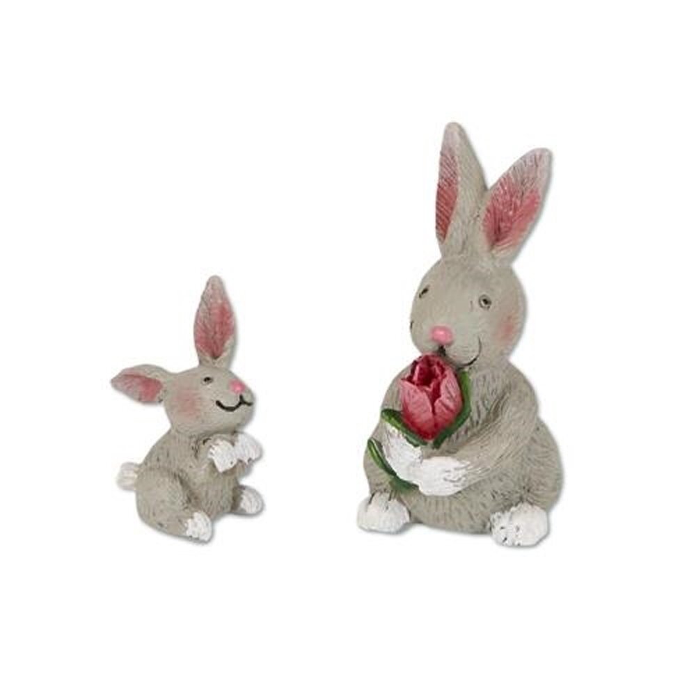 MW Studio M Fairy Garden Decor- Miniature Mama and Baby Bunny 2pc
