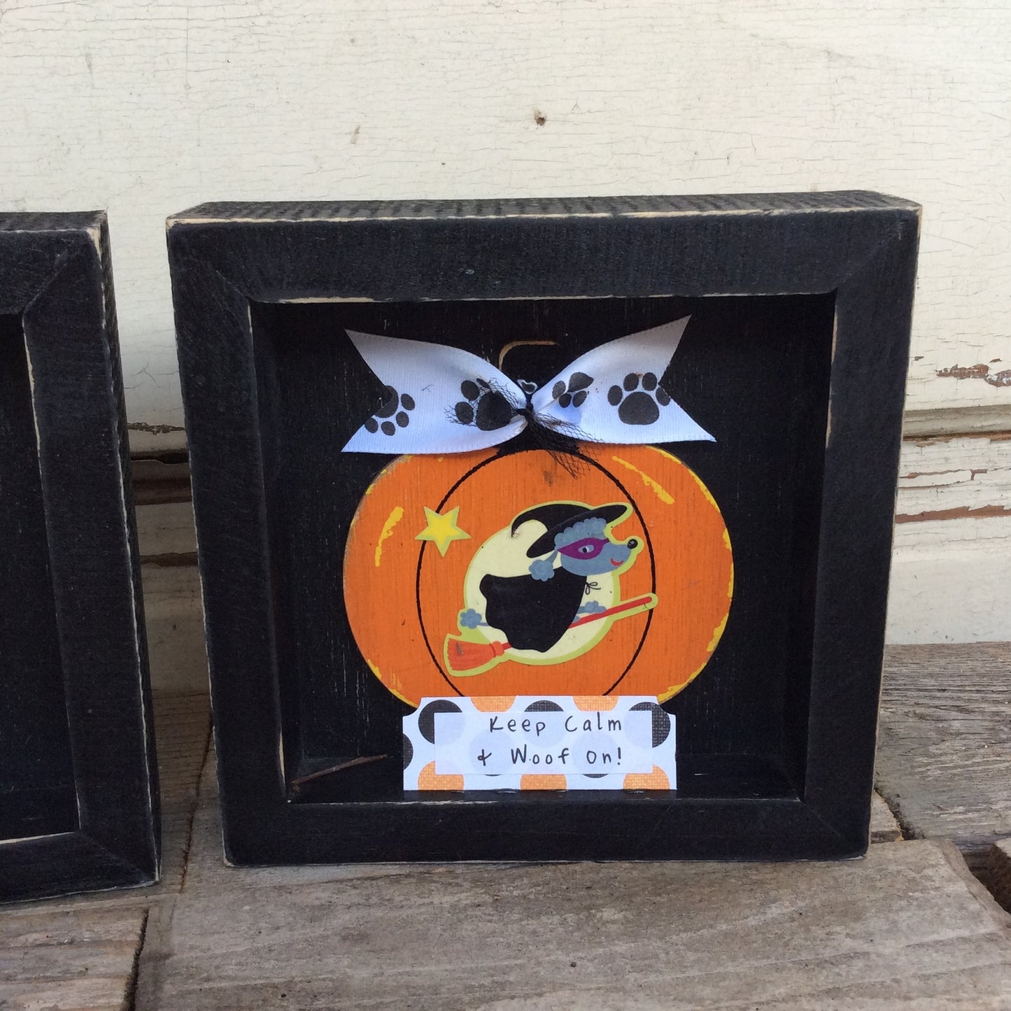 AGD Halloween Decor - Cute Sayings Puppy Dog Box Signs 2pc.