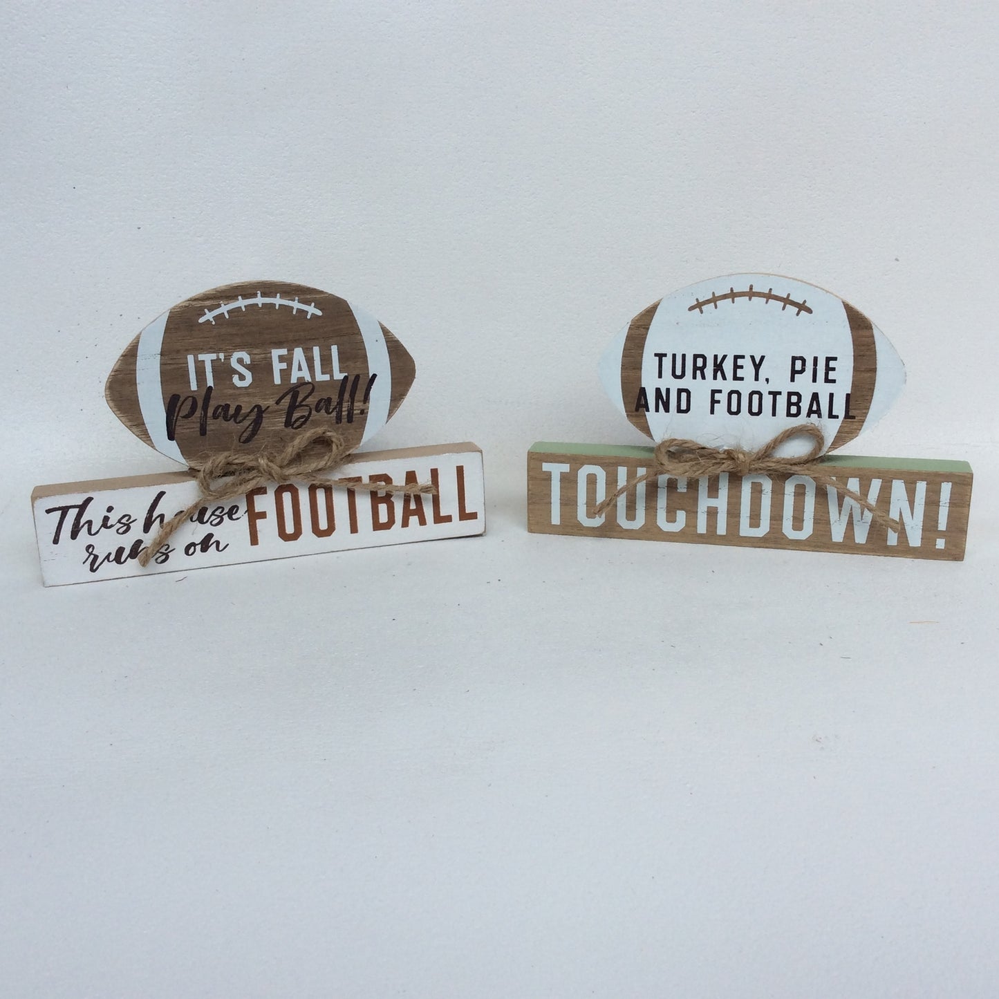 AGD Fall Decor -  Turkey Pie Football Season Signs 2pc Set