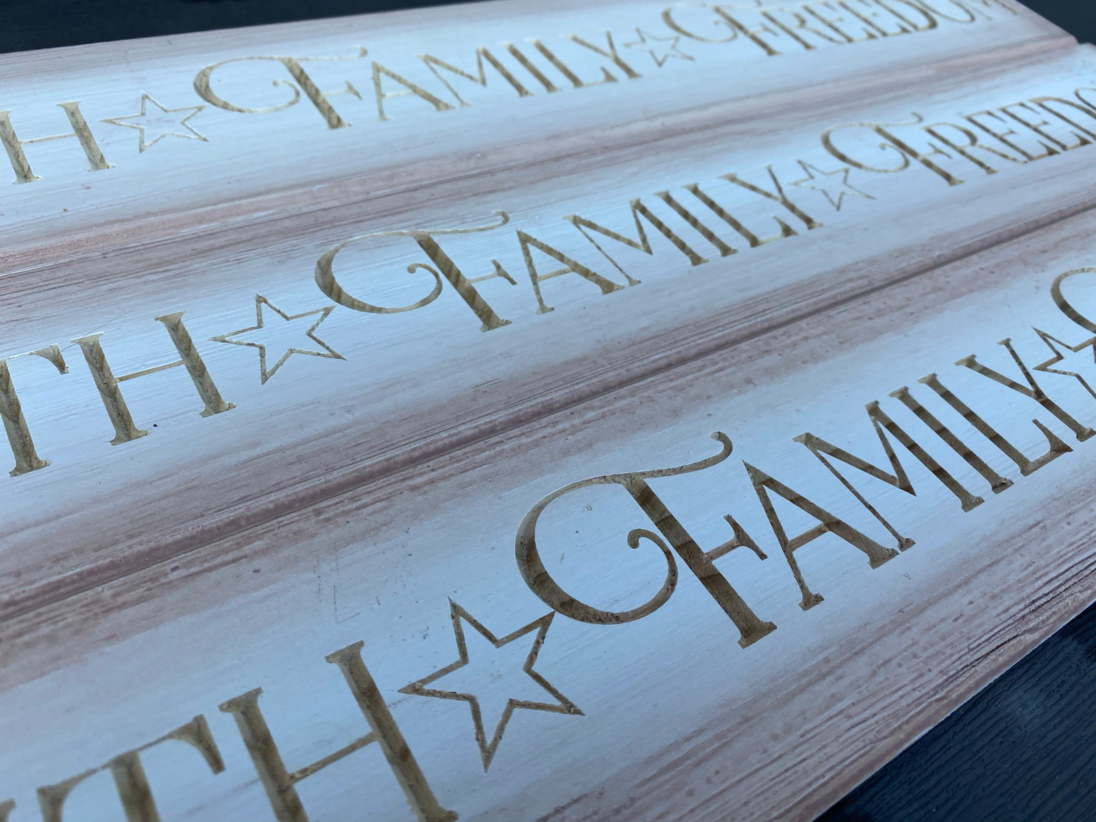 Michaels Craft Supply - Unfinished Wood Faith Family Freedom Signs