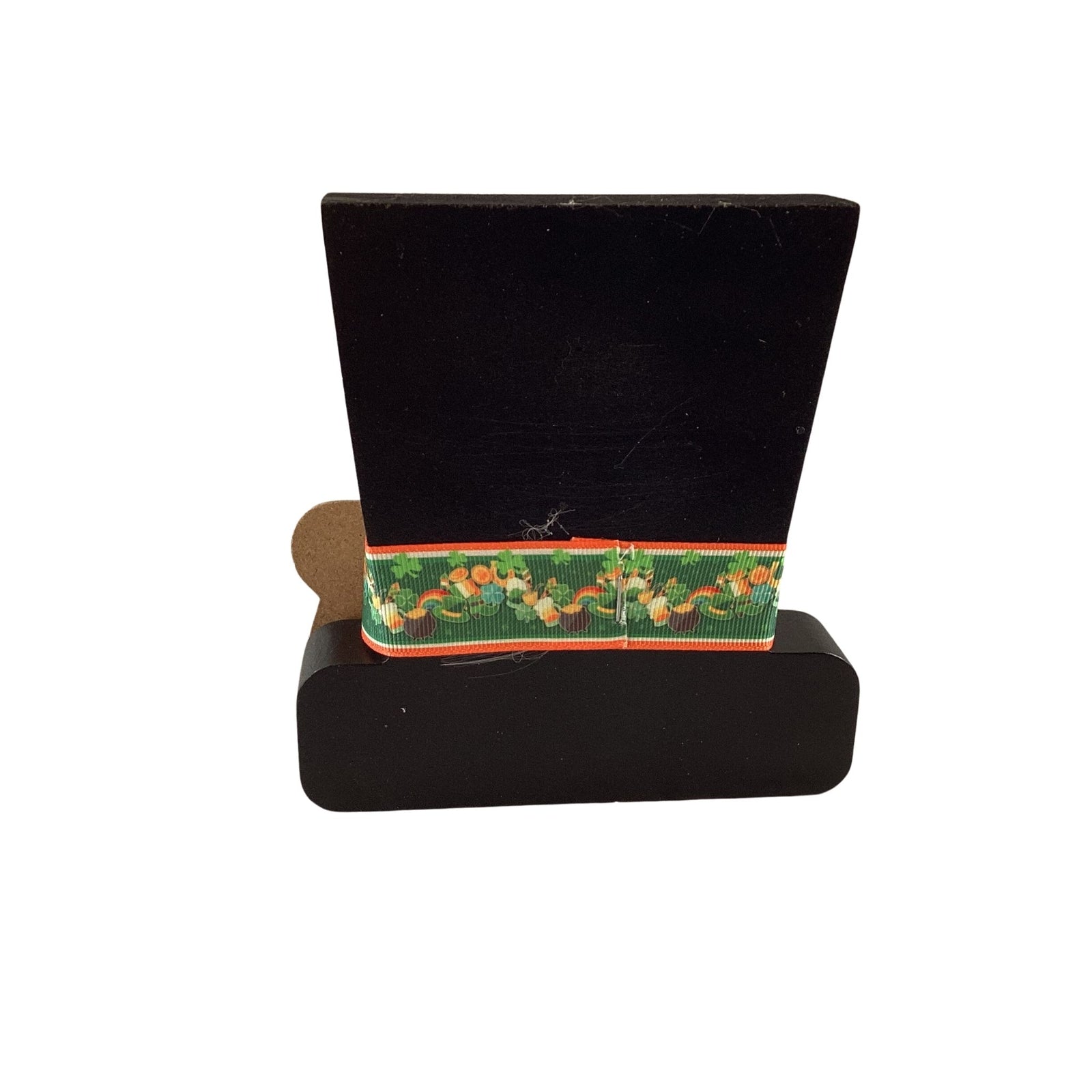 AGD Saint Patrick Decor - Kiss Me Chunky Wood Leprechaun Tophat Sitter