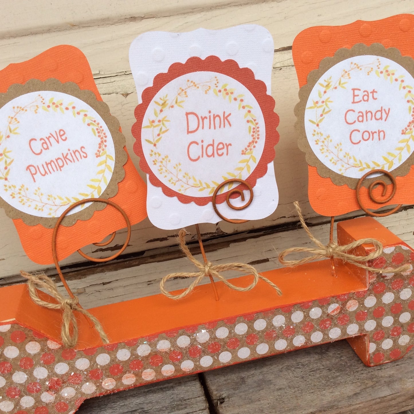 AGD Fall Decor - Carve Pumpkin Drink Cider Eat Candy Corn Arrow