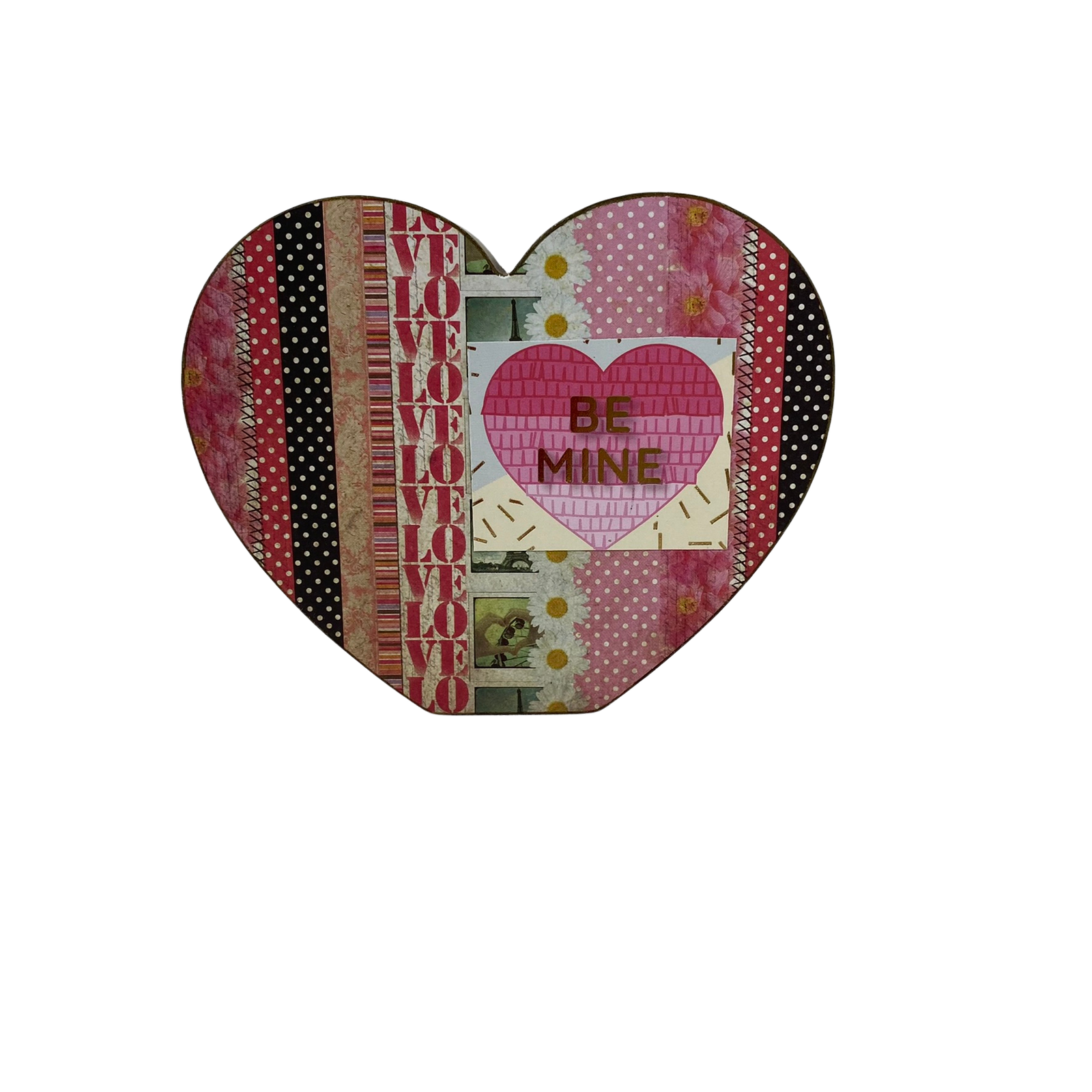 AGD Valentines Decor - Be Mine Double-Sided Chunky Heart Sitter