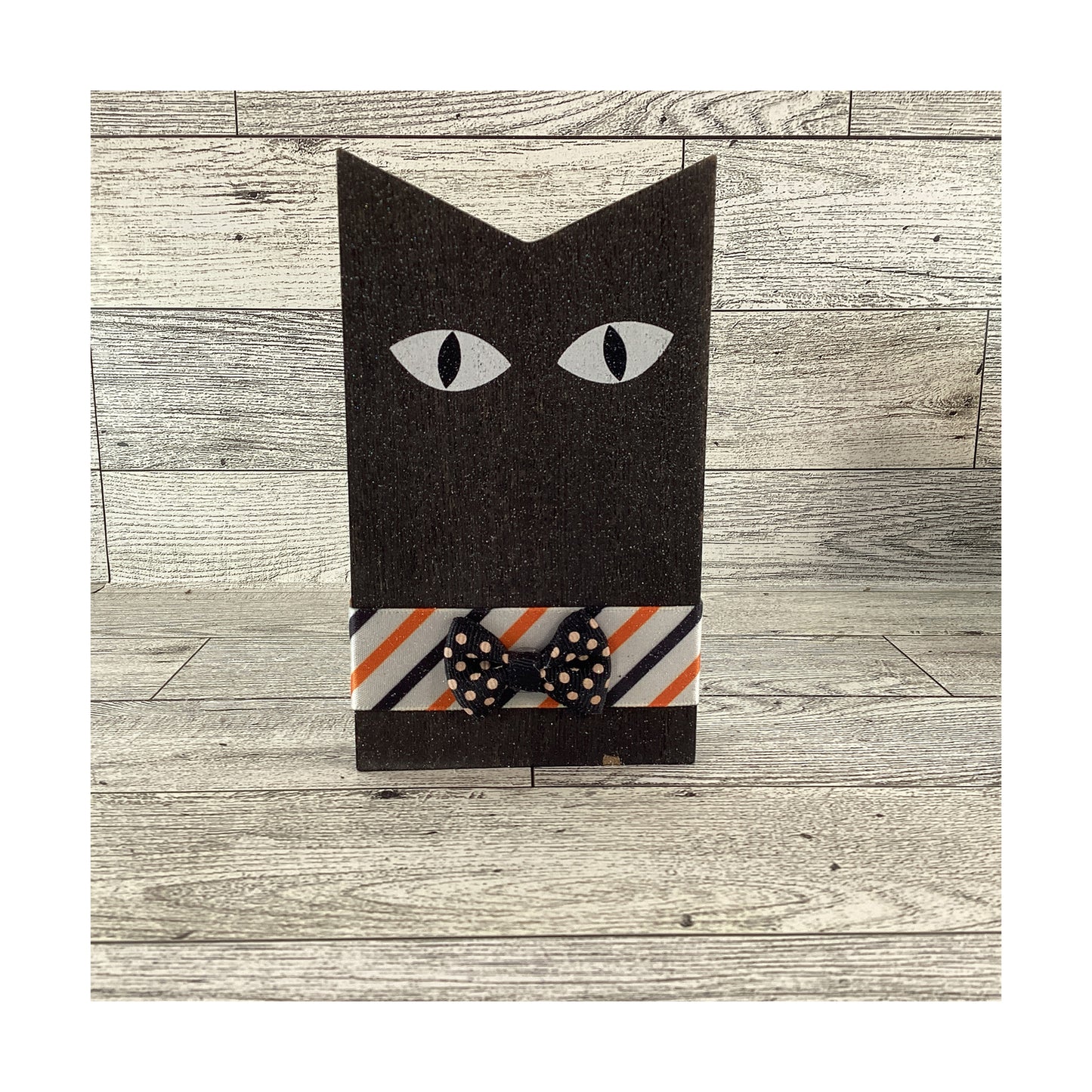 AGD Halloween Decor - Happy Cat O Ween Chunky Wood Cats 4pc Set