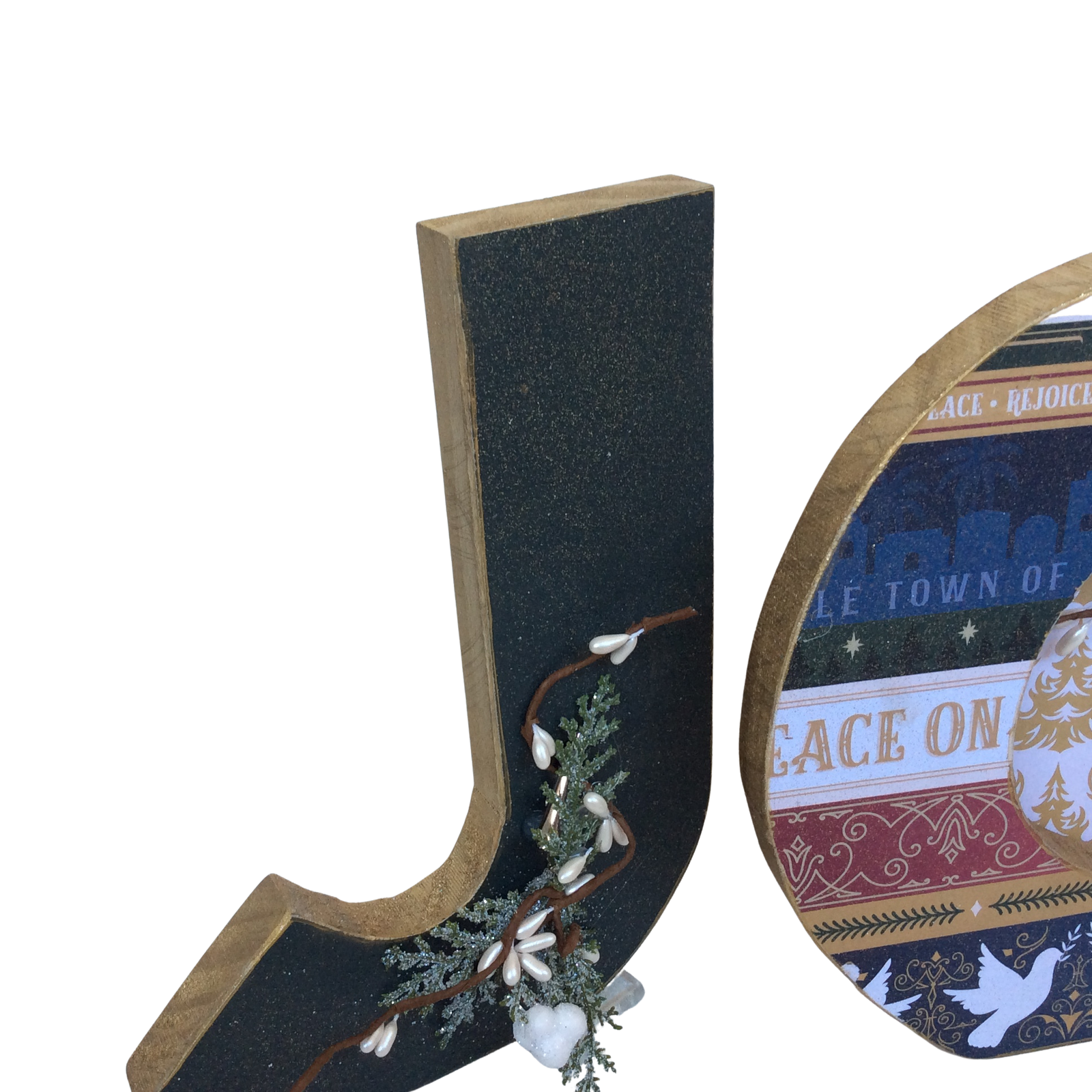 AGD Christmas Decor - Traditional Dove Chunky Joy Letters Tabletop Sign