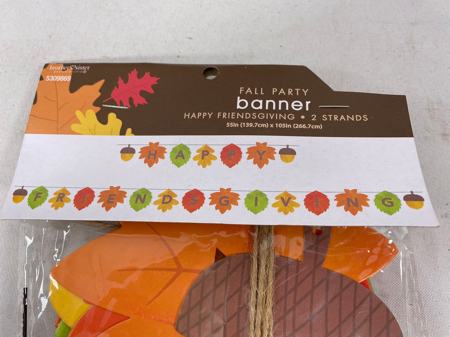 Fall Decor - Happy Friendsgiving Paper Leaves Garland 55-inch