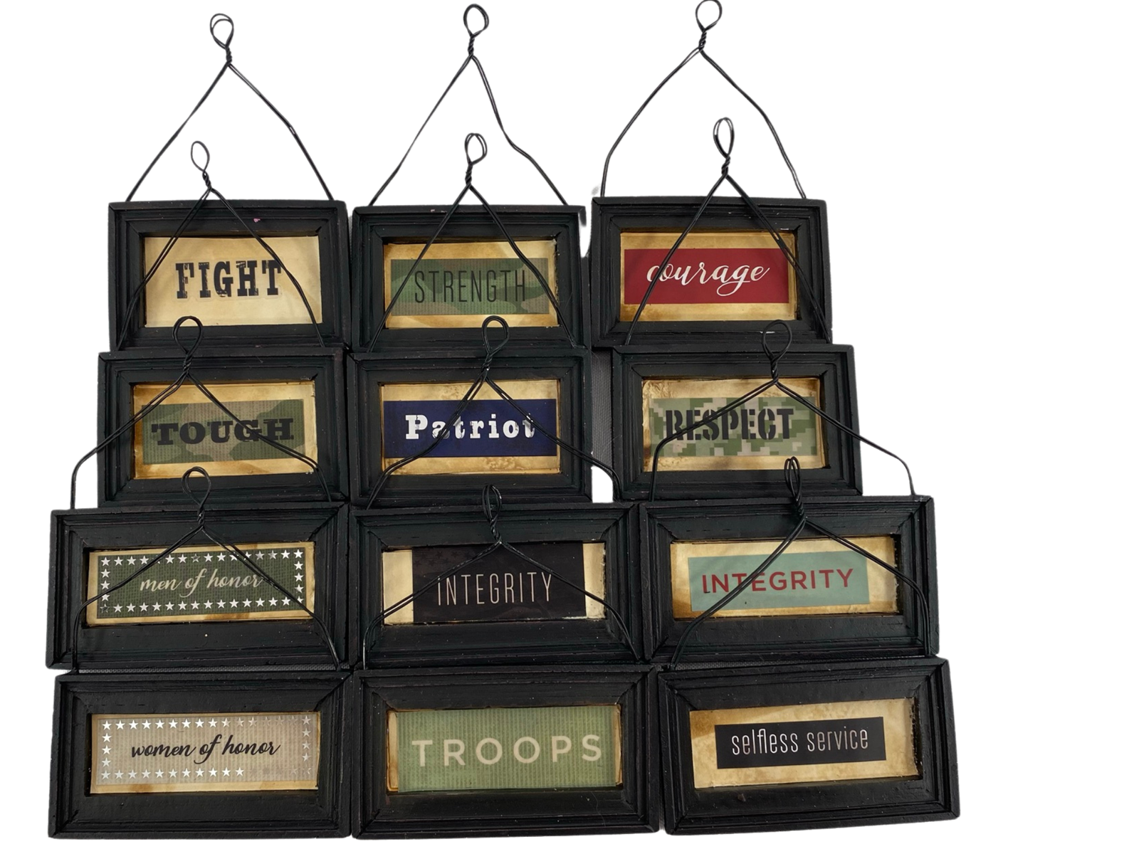 AGD Patriotic Decor - Soldier Veteran Memorial Day Small Ornaments 12pc