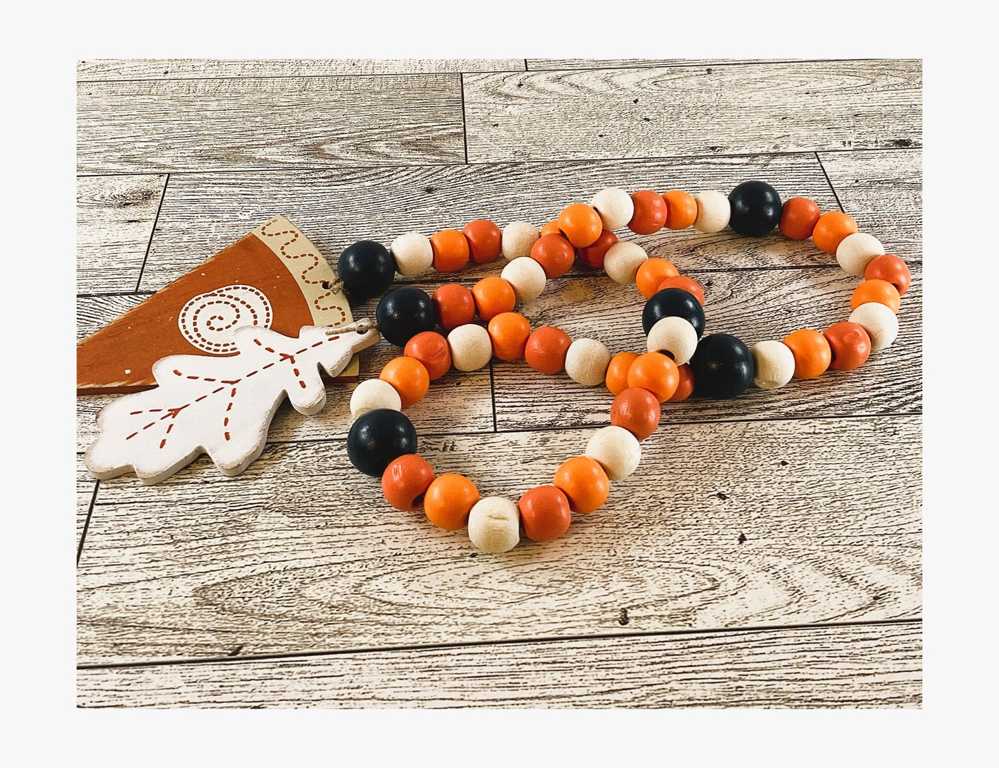 AGD  Fall Decor - Blue Rust Plaid Pumpkin Blessed Fall Sign & Garland
