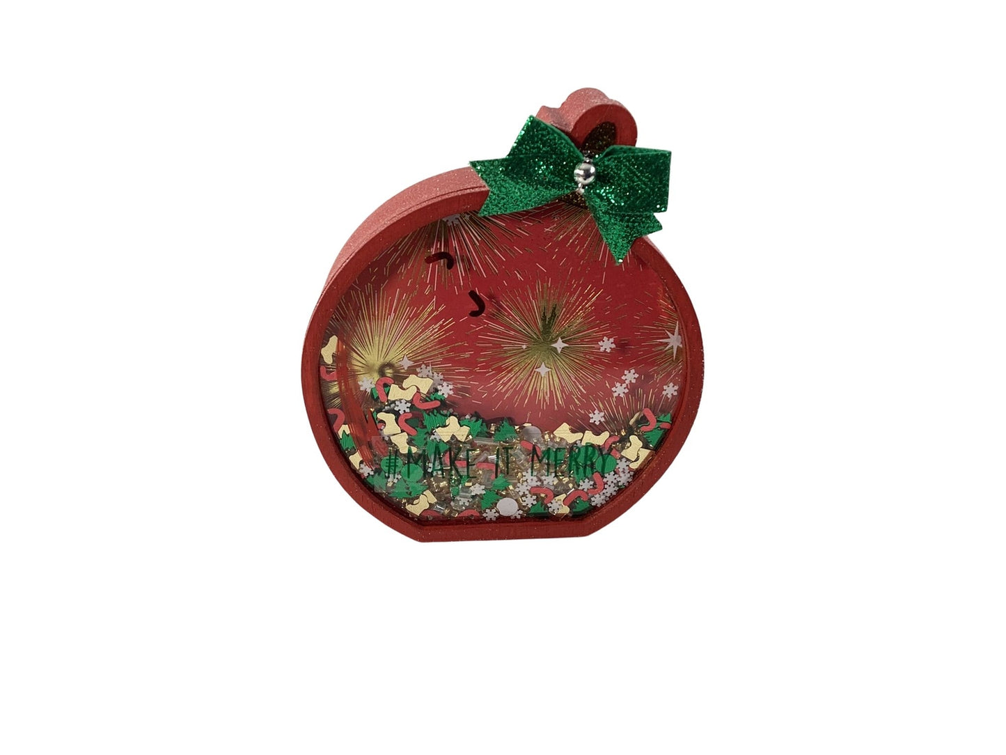 Christmas Decor -  Ornament Bulbs Chunky Wood Shaker Sitters 3pc Set