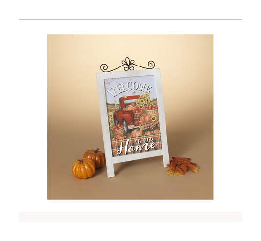 Gerson Fall Decor - Welcome Farm Truck Table-top Easel Sign 18-inch