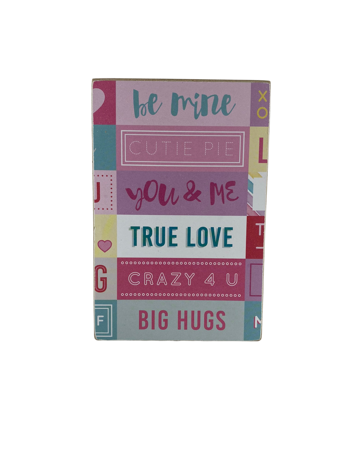 AGD Valentines Decor - Love & Be Mine You & Me Reversible Block Sign