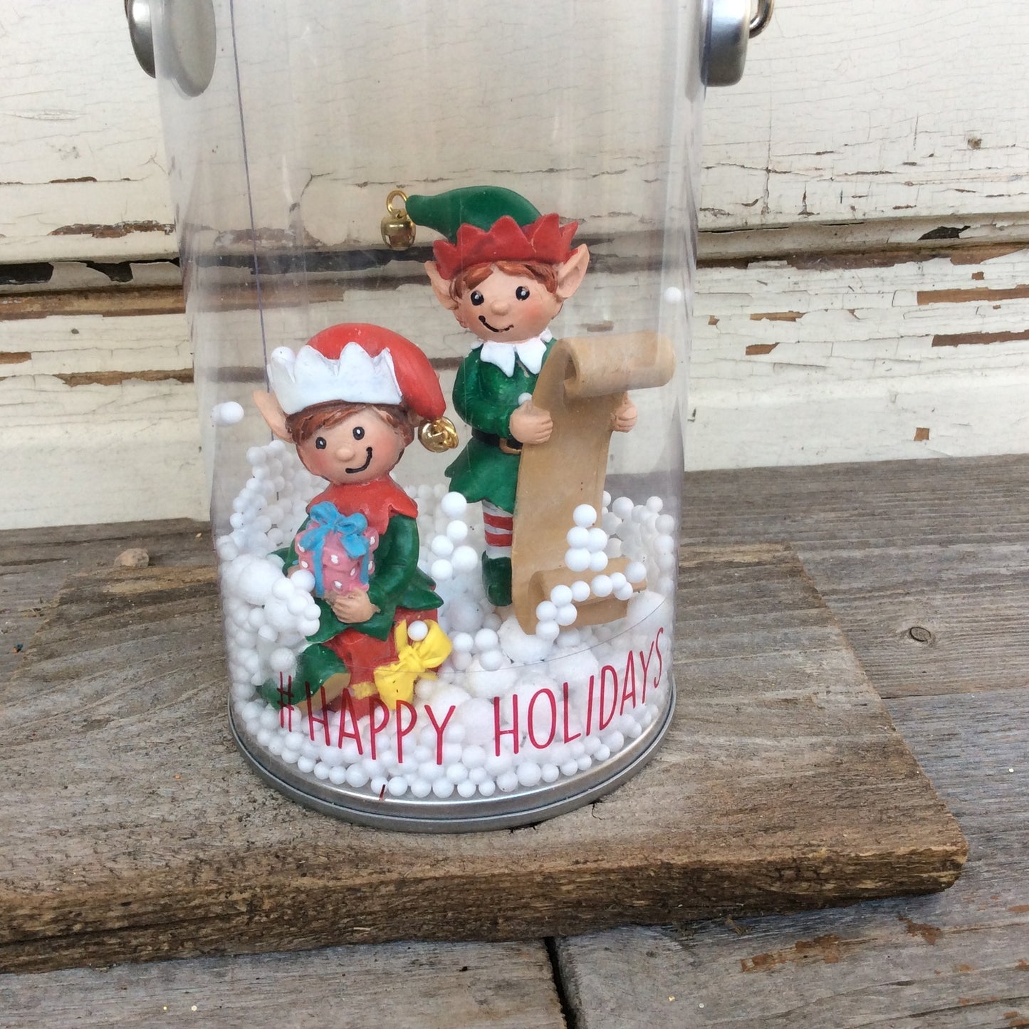 AGD Christmas Decor – #Happy Holidays  Elf  Dome Pail Display