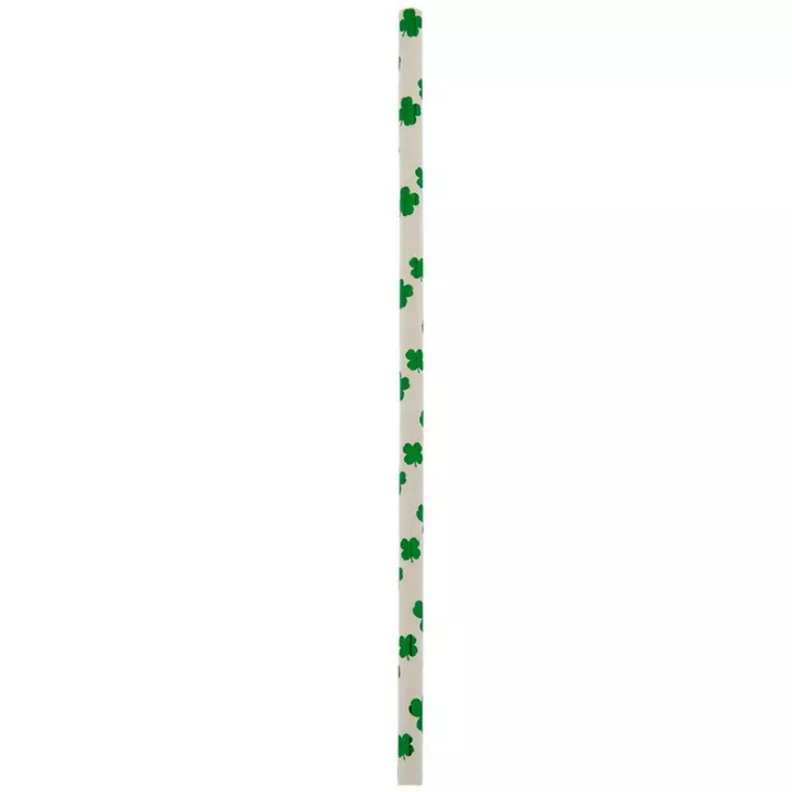 HL St Patricks Supply - Foil Shamrock Paper Straws 2 Sets