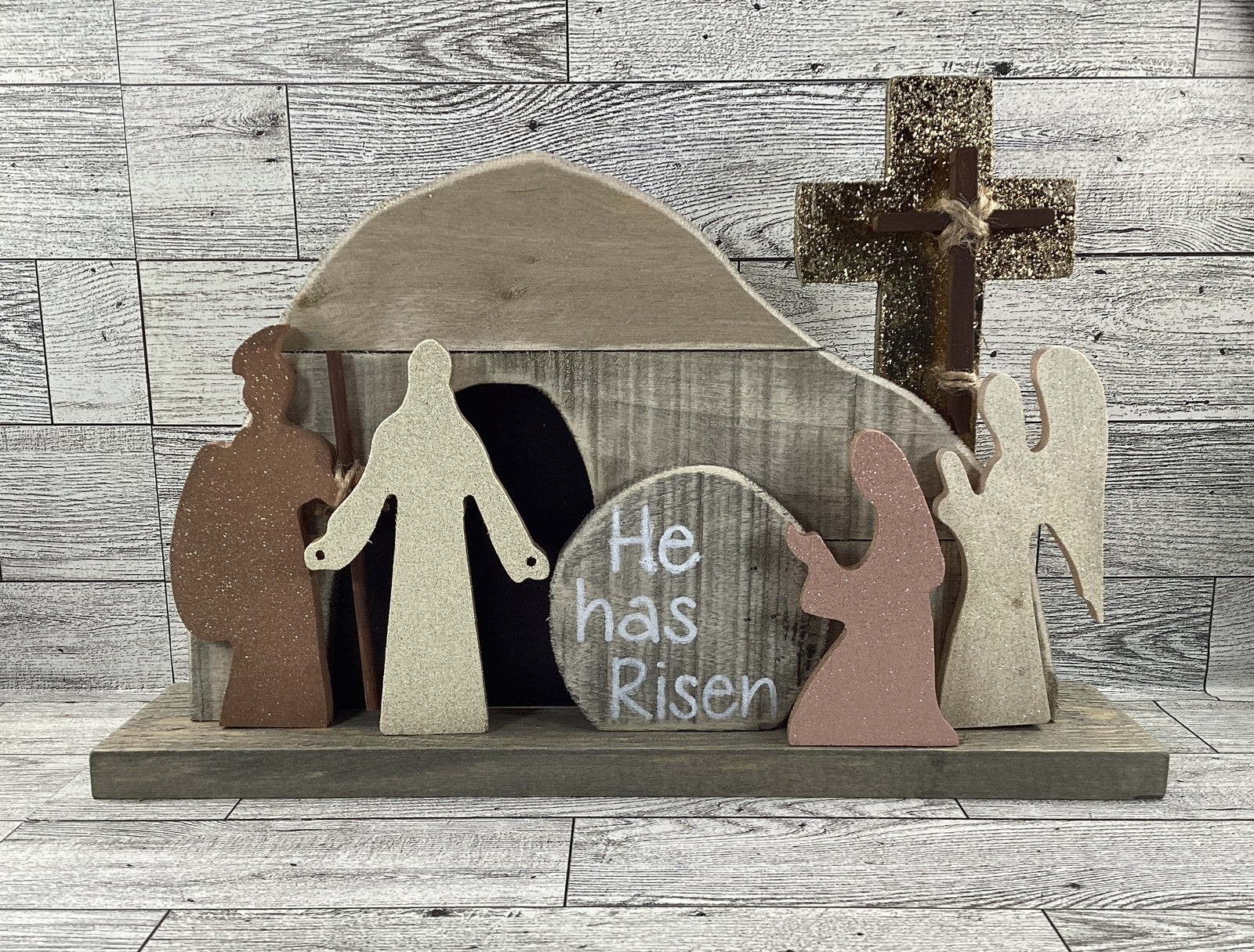 AGD Easter Decor - Jesus Wood Resurrection Tomb Scene
