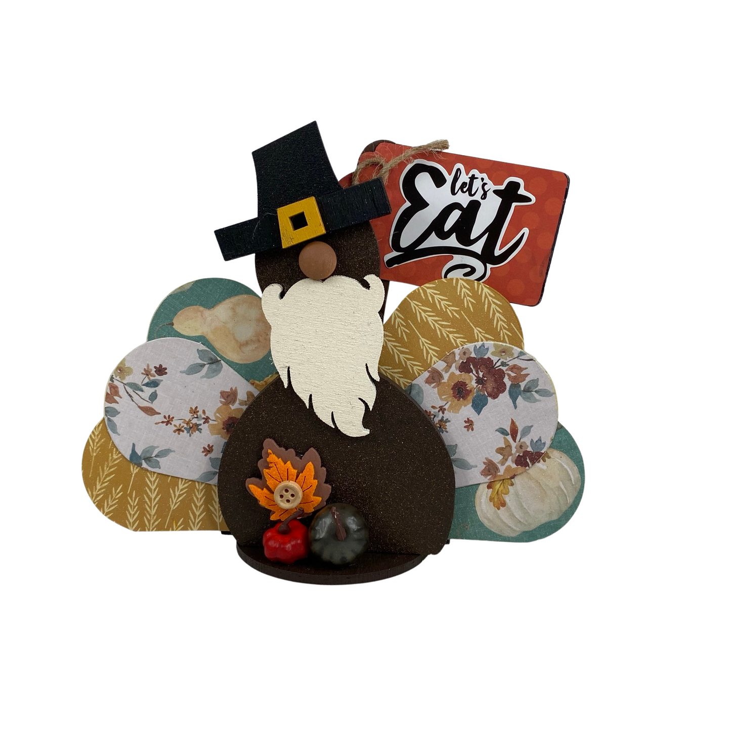 AGD Fall Decor - Fall Decor - Let's Eat Turkey Gnome Sitter