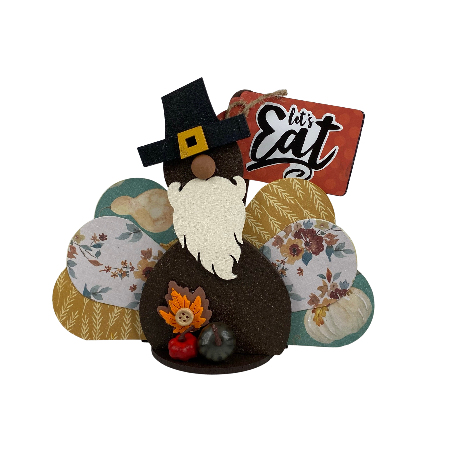 AGD Fall Decor - Fall Decor - Let's Eat Turkey Gnome Sitter