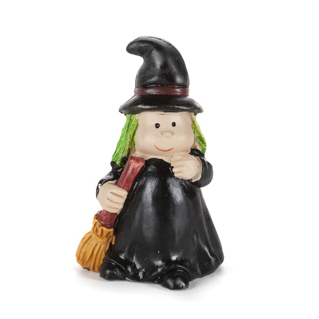 Darice Halloween Decor - Resin Fairy Garden Cute Girl Witch & Broom  #3115-994
