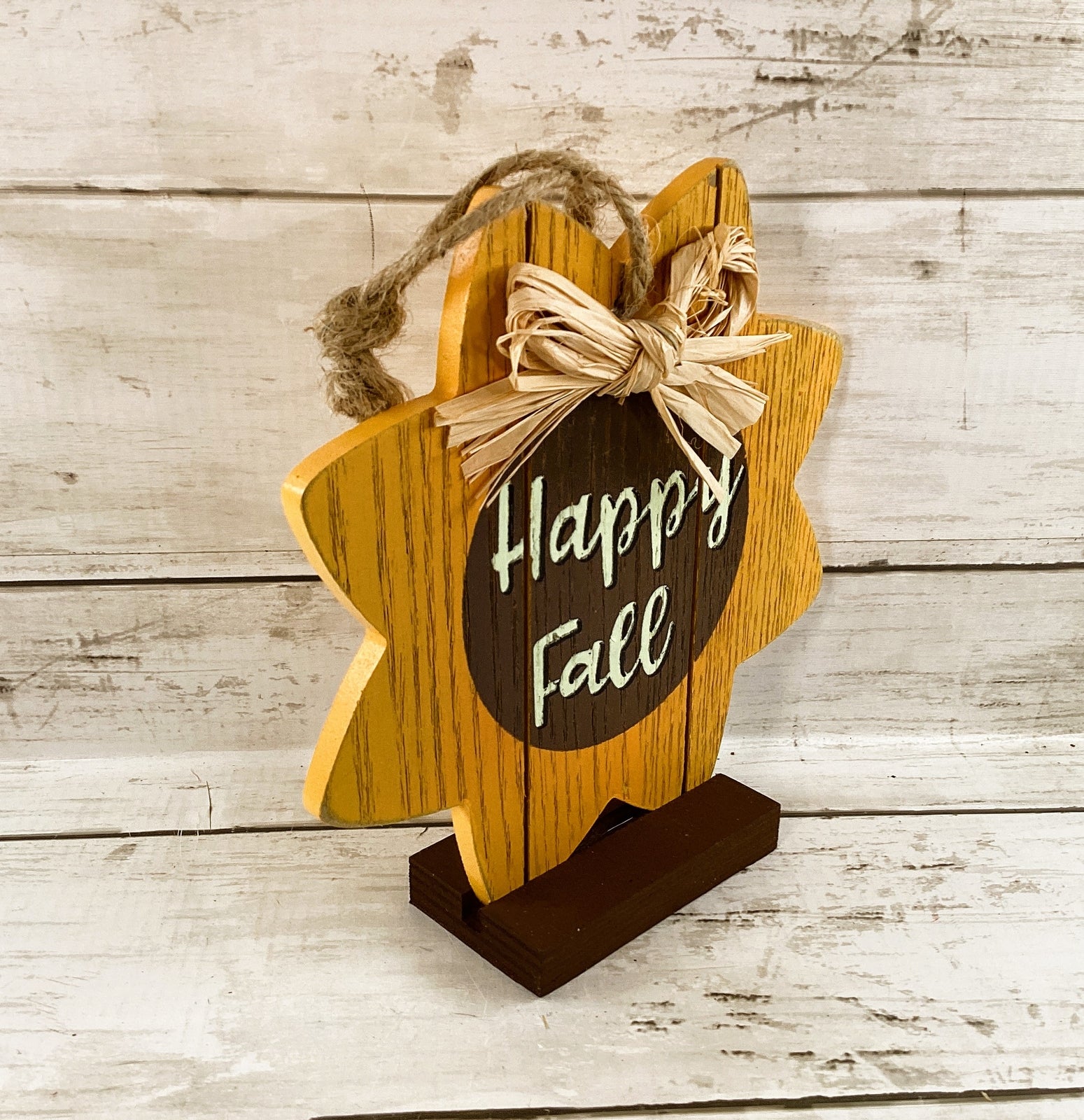 AGD Fall Decor - Happy Fall Wood Sunflower Sitter