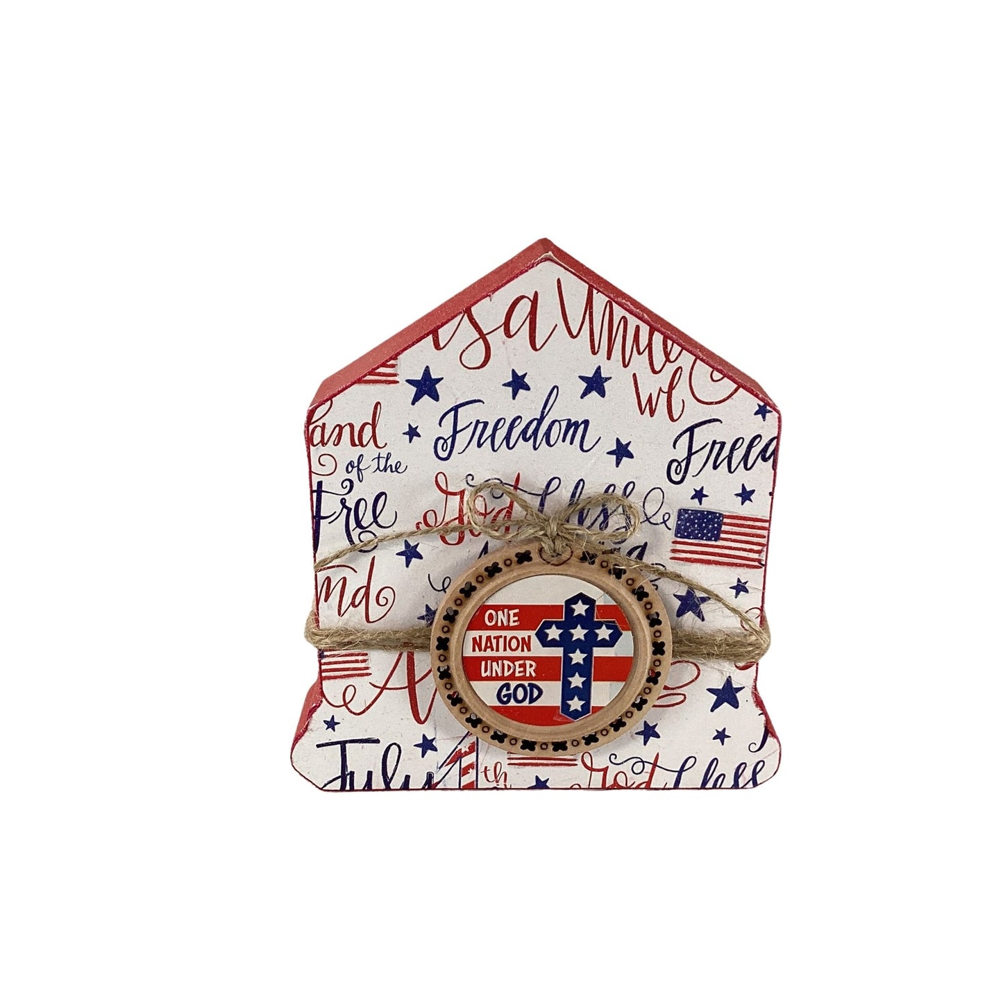 AGD Patriotic Decor - July 4th Chunky Wood House Sitter 3pc Set