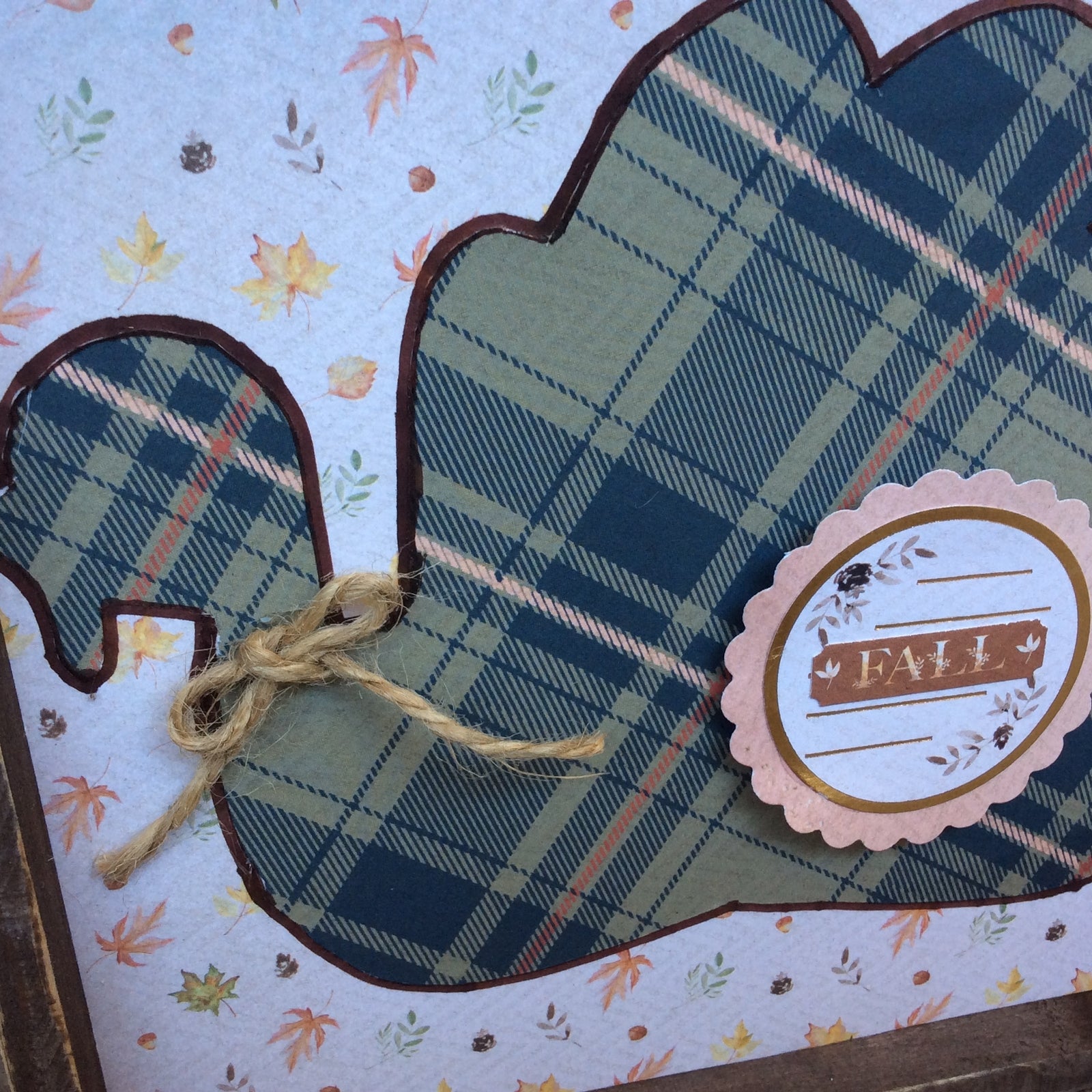 AGD Fall Decor -  Prim Fall Plaid Turkey Inset Sign